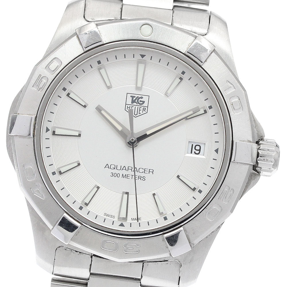 TAG HEUER Aqua racer WAP1111 Date Silver Dial Quartz Men's Watch_934779