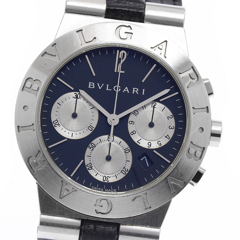 BVLGARI Diagono Sports CH35S Chronograph Date Black / Silver Dial Quartz Men's Watch_934868