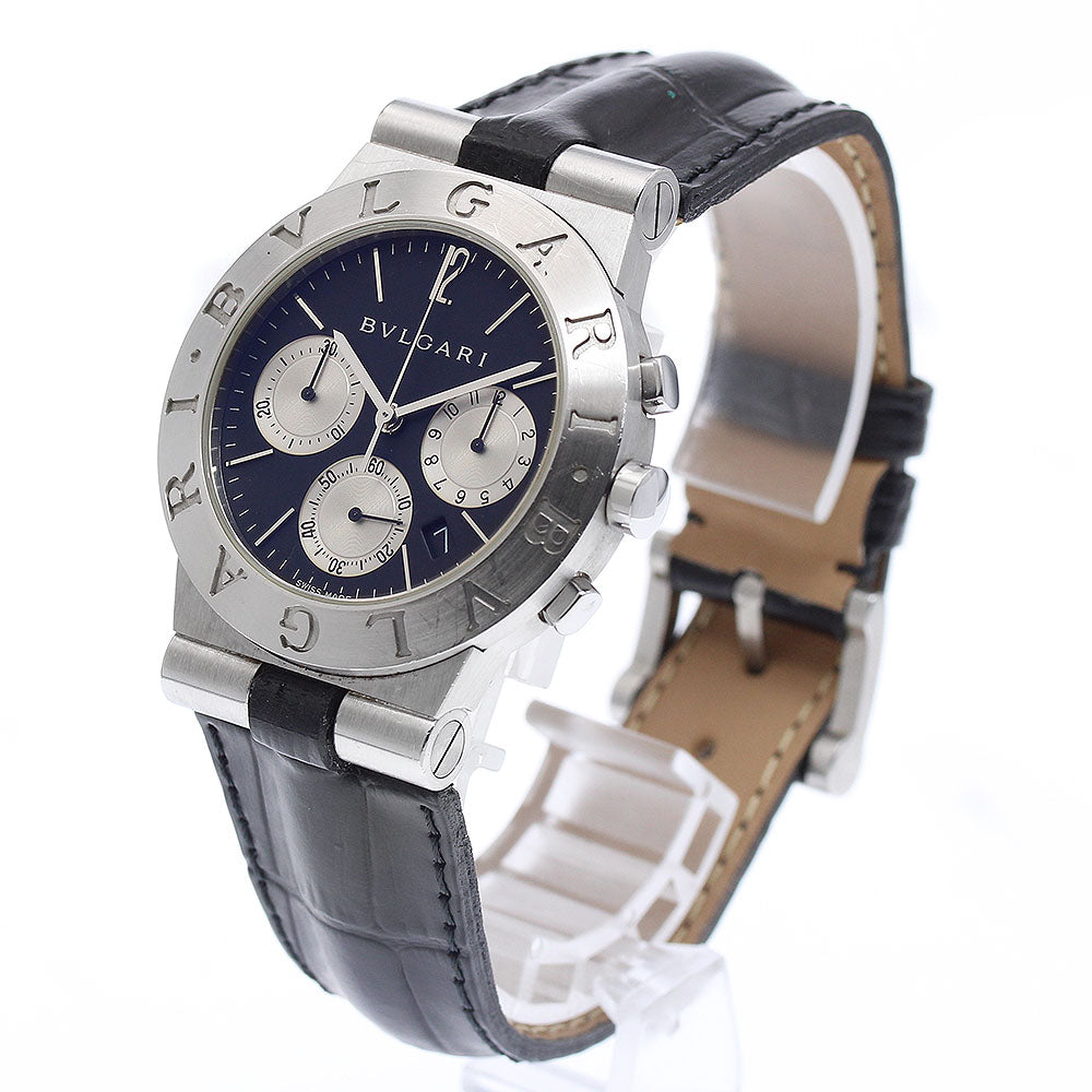 BVLGARI Diagono Sports CH35S Chronograph Date Black / Silver Dial Quartz Men's Watch_934868