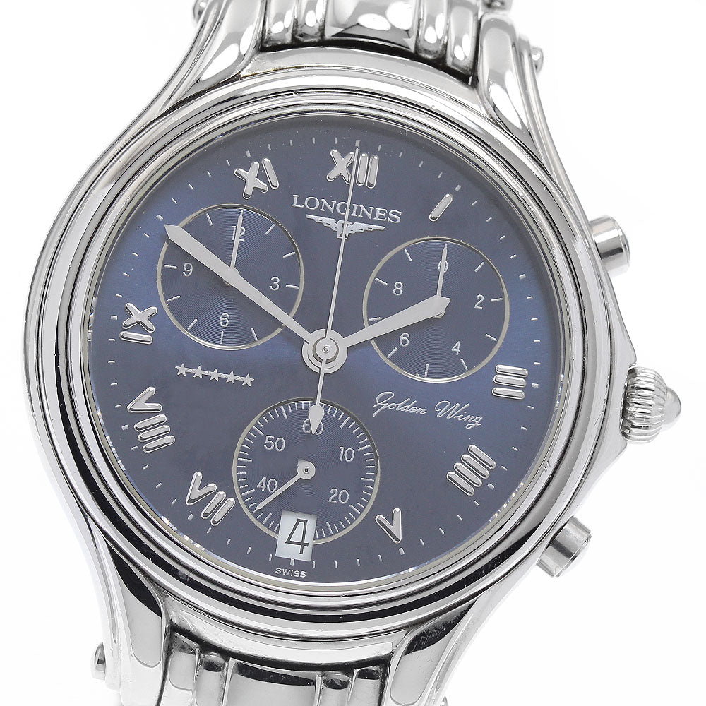 LONGINES Golden wing L3.610.4 Chronograph Navy Dial Quartz Men's Watch_934956