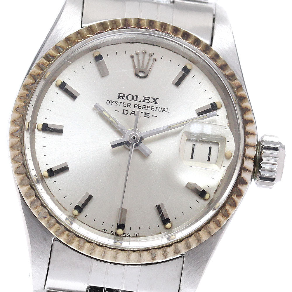 ROLEX Oyster perpetual date 6517 Cal.1161 WG bezel Automatic Ladies Watch_934978