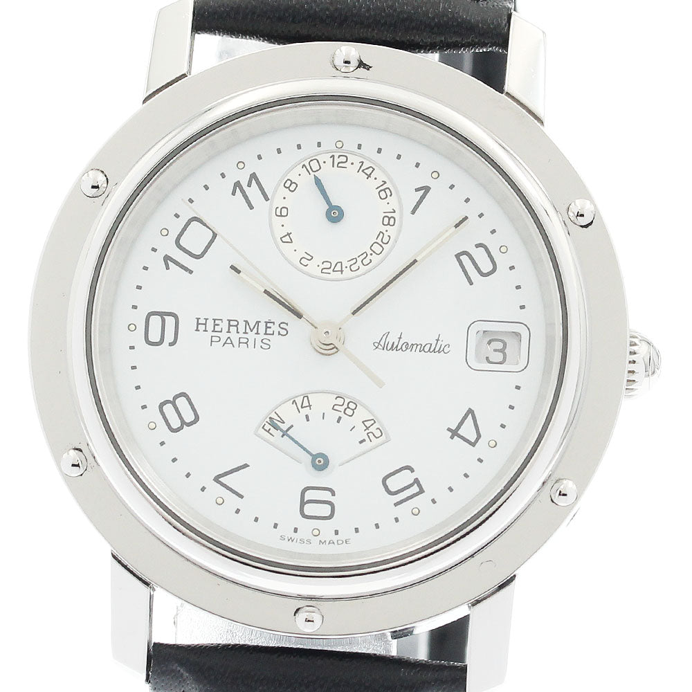 HERMES Clipper CL5.710 Power reserve GMT white Dial Automatic Men's Watch_934989