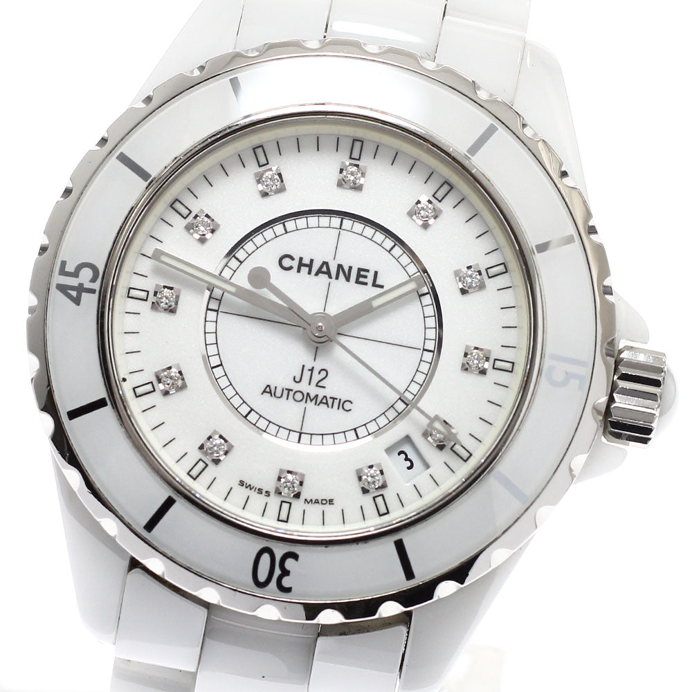 CHANEL J12 H1629 38mm White Ceramic 12P Diamond Automatic Men's Watch_935020