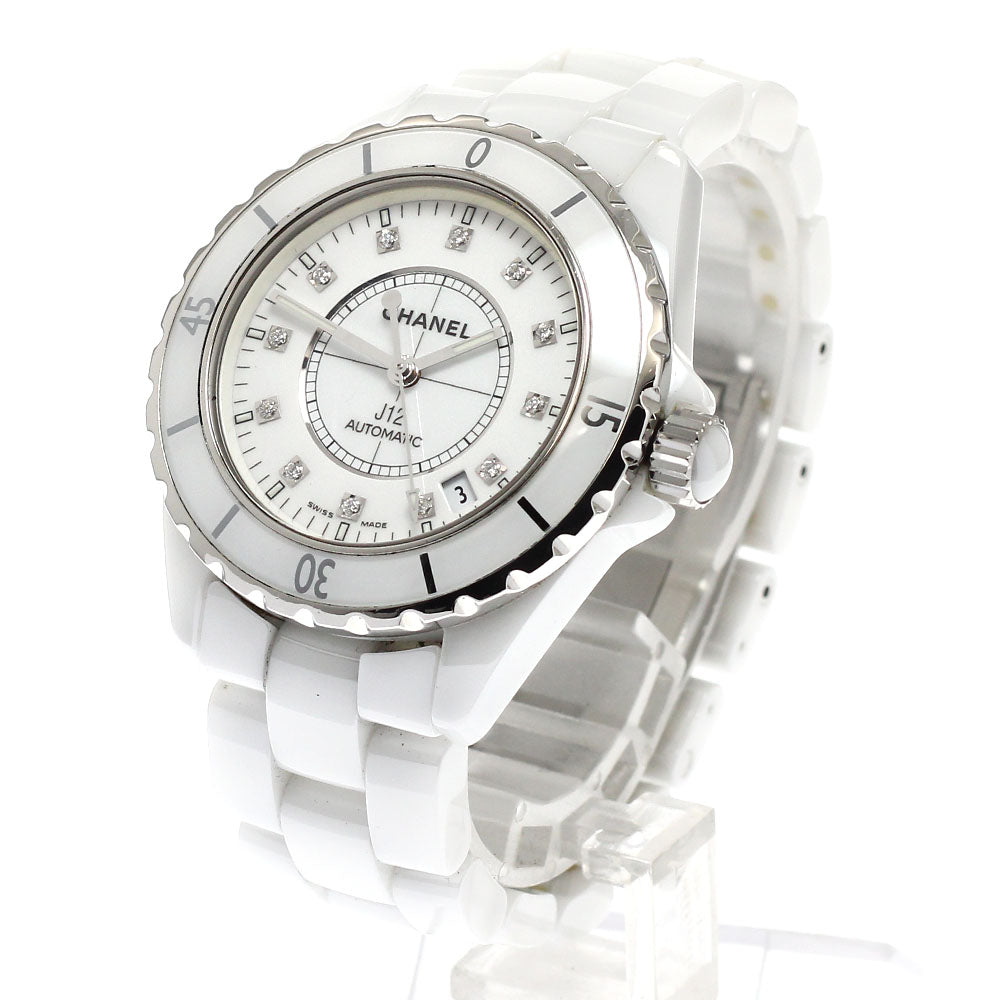 CHANEL J12 H1629 38mm White Ceramic 12P Diamond Automatic Men's Watch_935020