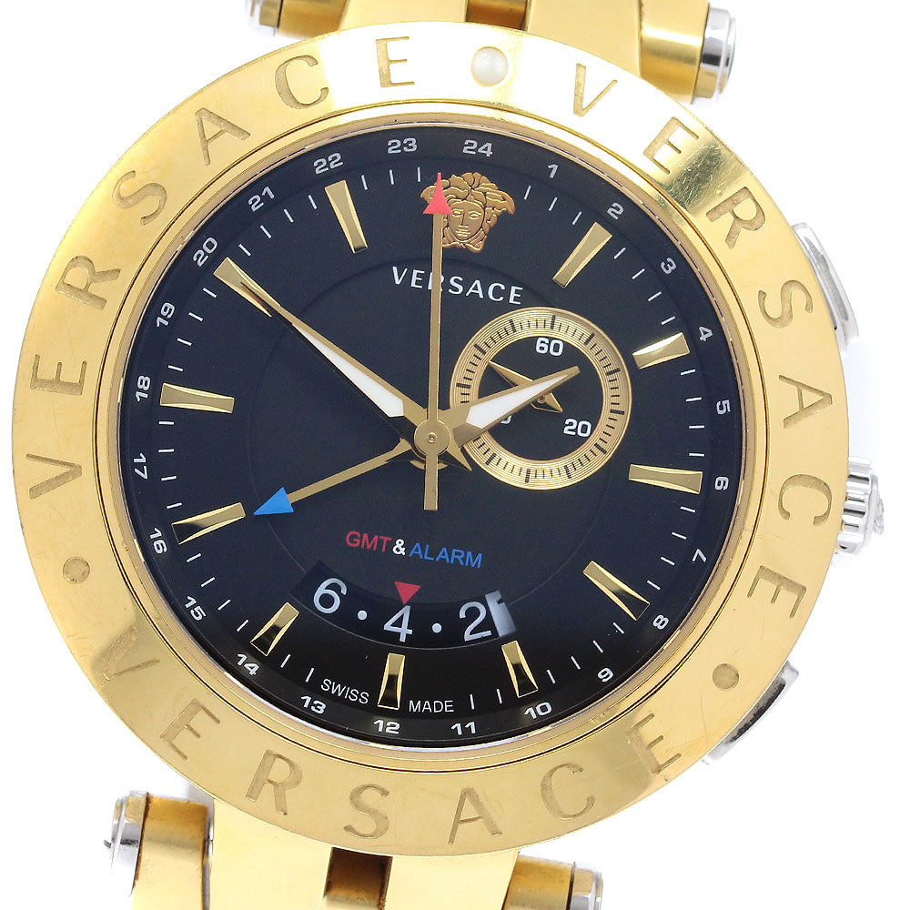 VERSACE V race 29G 79D009S079 GMT alarm black Dial Quartz Men's Watch_935067