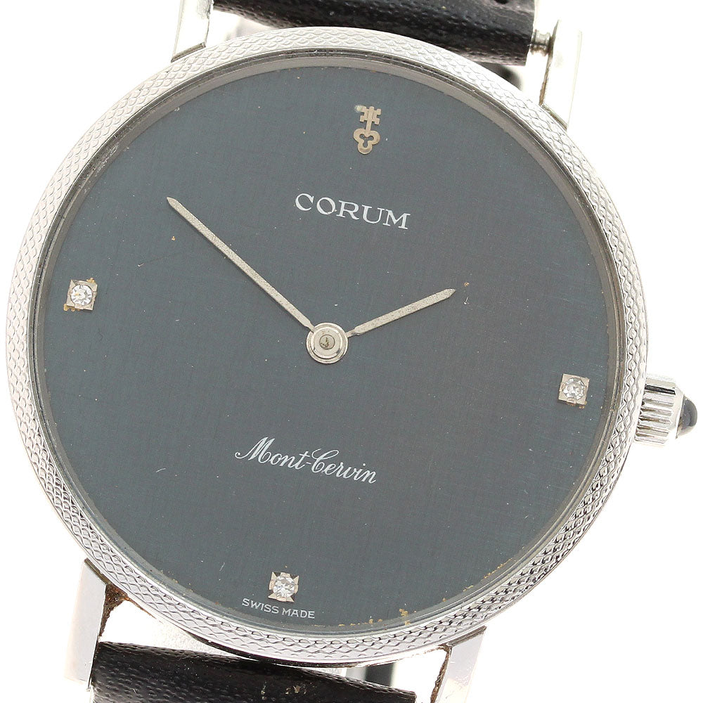 CORUM Montselvan 3P diamond Navy Dial Hand Winding Men's Watch_935079