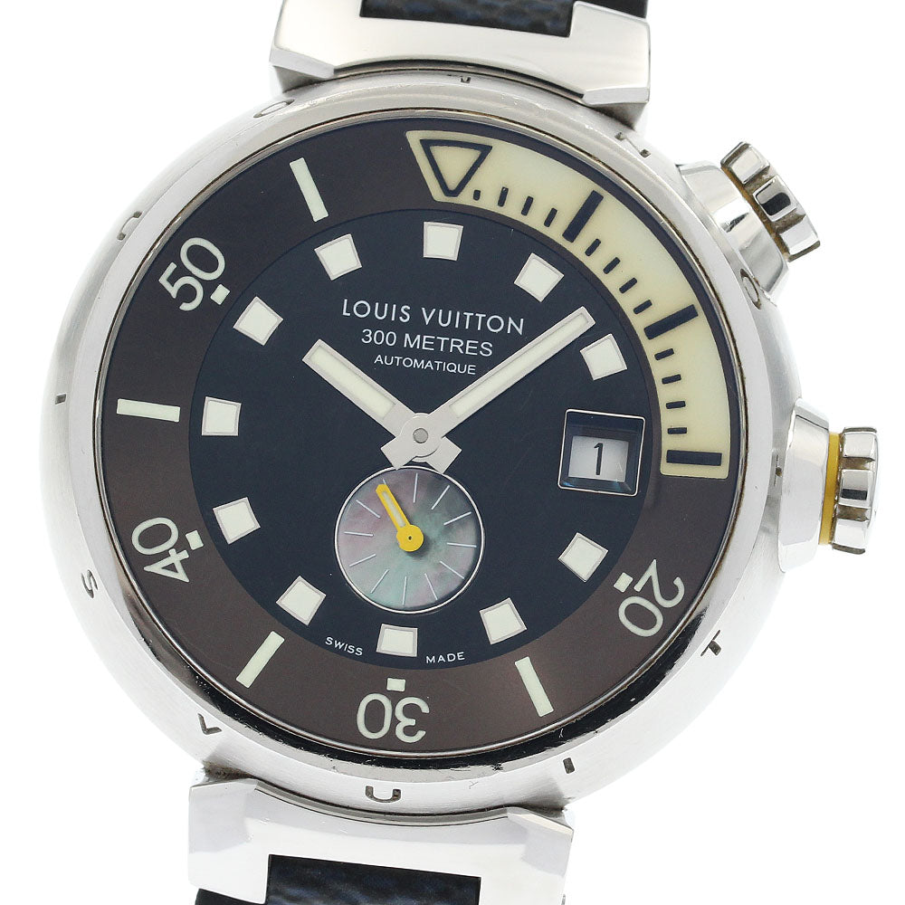 LOUIS VUITTON Tambour Diving Q1031 Date Black / shell Dial Automatic Men's Watch_935088