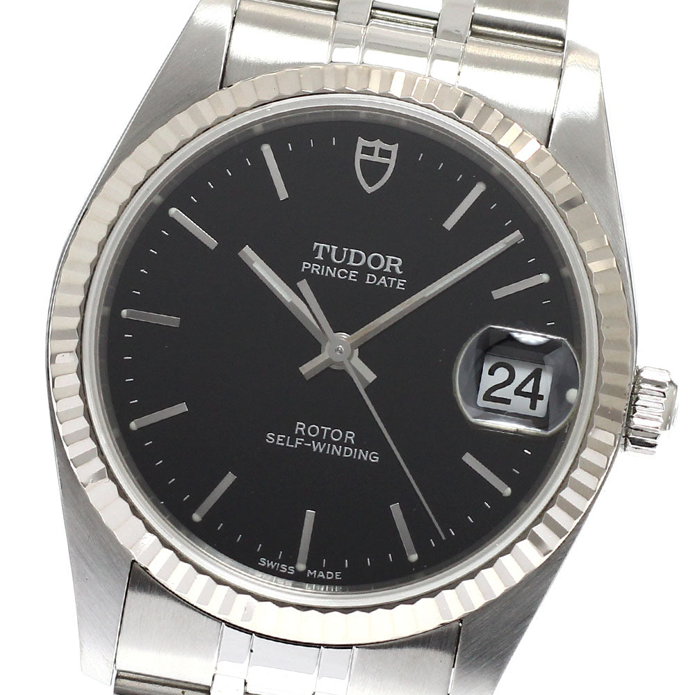 TUDOR Prince Date 74034 WG bezel black Dial Automatic Men's Watch_935111