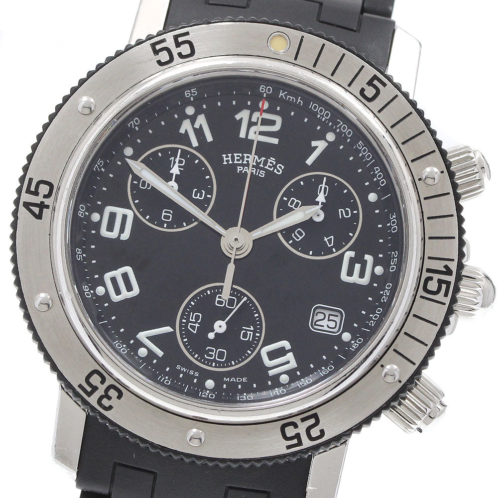HERMES Clipper diver CL2.915 Chronograph black Dial Quartz Men's Watch_935139