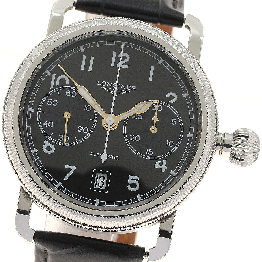 LONGINES Heritage Avigation Oversized Crown L2.783.4 Date Chronograph black Dial Automatic Men's Watch_935168