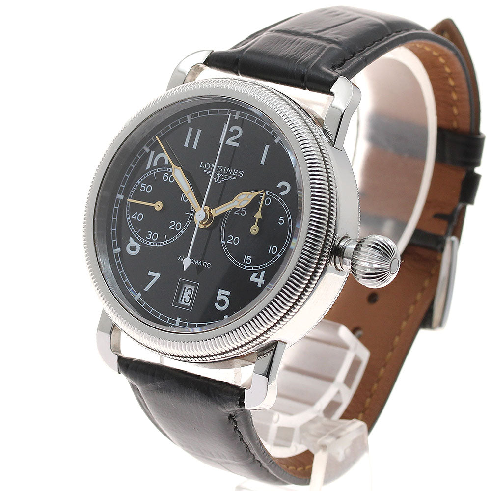 LONGINES Heritage Avigation Oversized Crown L2.783.4 Date Chronograph black Dial Automatic Men's Watch_935168
