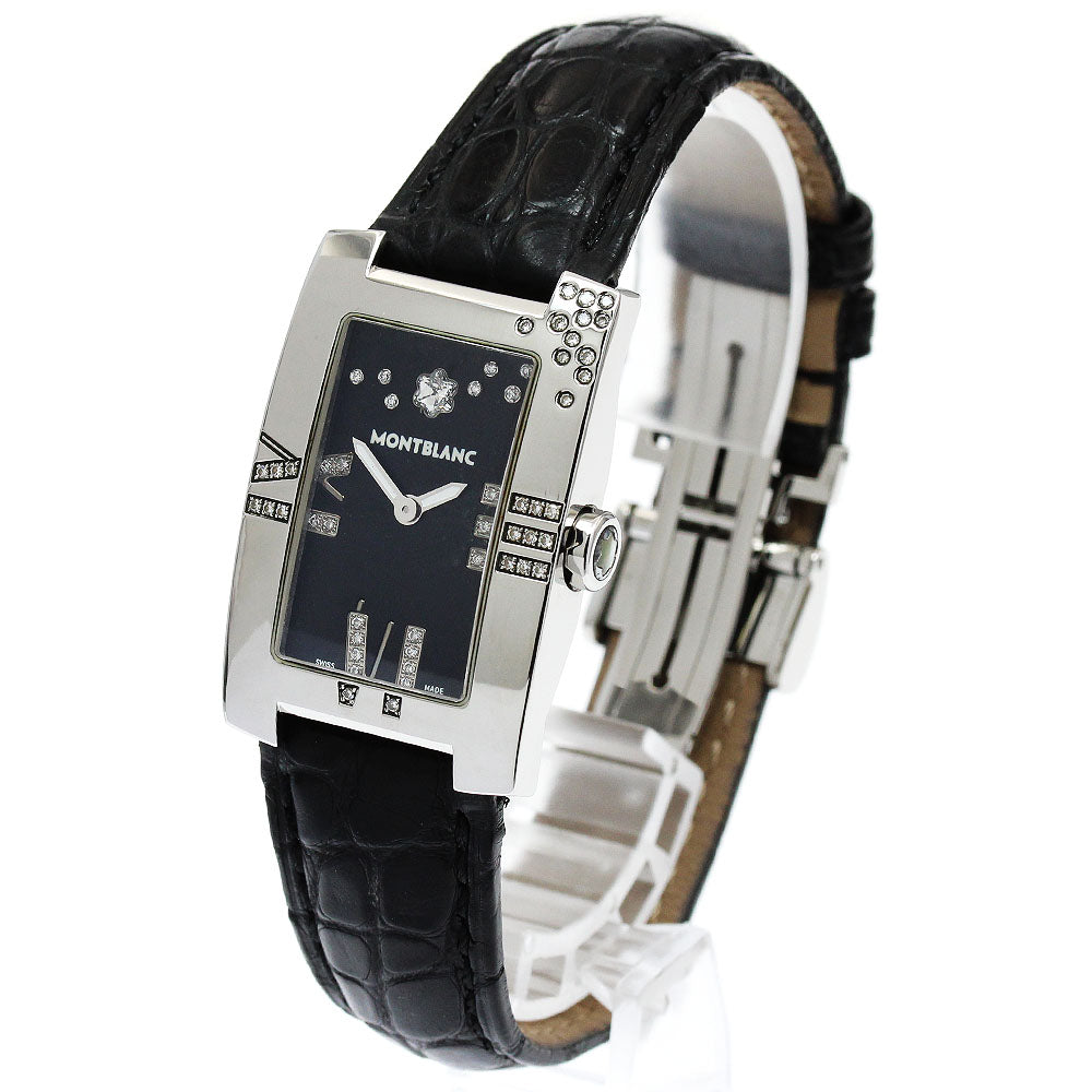 MONTBLANC profile 101558 Diamond black Dial Quartz Ladies Watch_935196