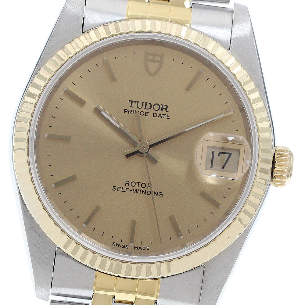 TUDOR Prince Date 74033 YG bezel gold Dial Automatic Men's Watch_935211