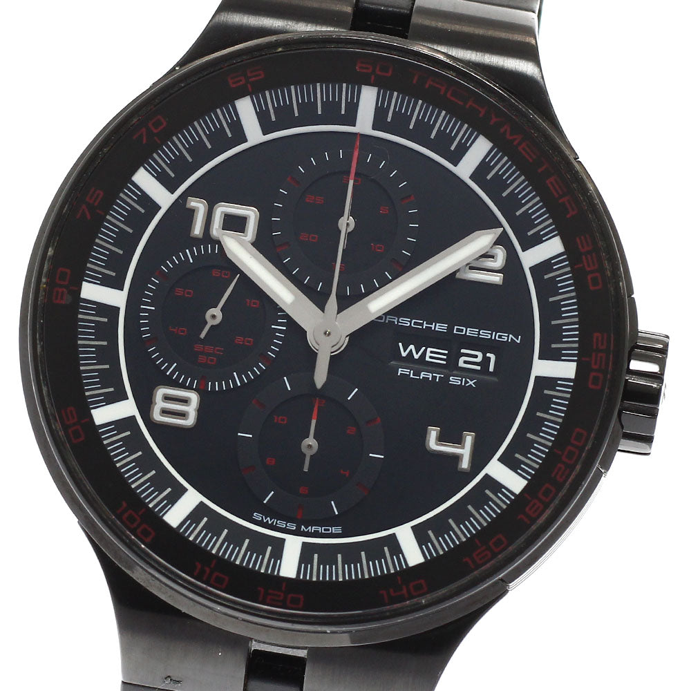Porsche Design Flat six P6360.43 Chronograph day date black Dial Automatic Men's Watch_935220