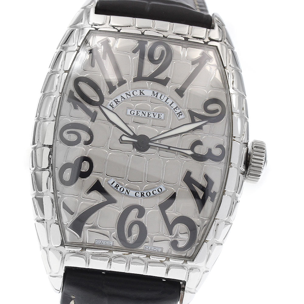 FRANCK MULLER Tonneau Curvex Iron Croc 8880SCIRONCRO Silver Dial Automatic Men's Watch_935243