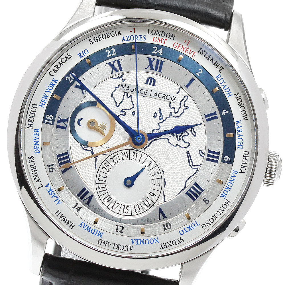 MAURICE LACROIX Masterpiece world timer MP6008-SS001-110 GMT Silver Dial Automatic Men's Watch_935279