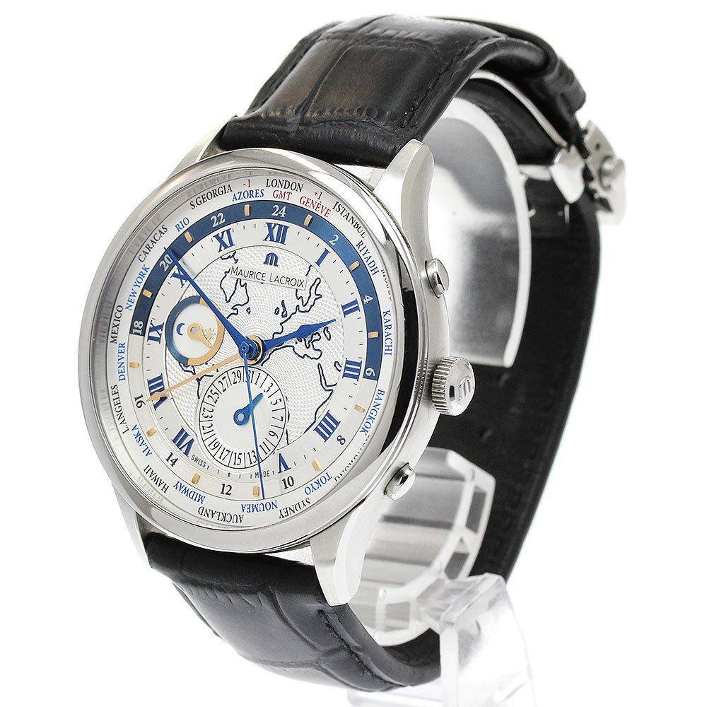 MAURICE LACROIX Masterpiece world timer MP6008-SS001-110 GMT Silver Dial Automatic Men's Watch_935279