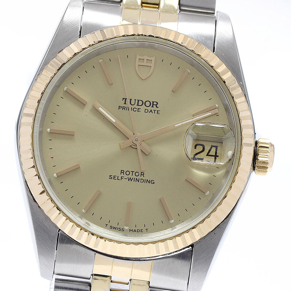 TUDOR Prince Date 74033 YG bezel gold Dial Automatic Men's Watch_935318
