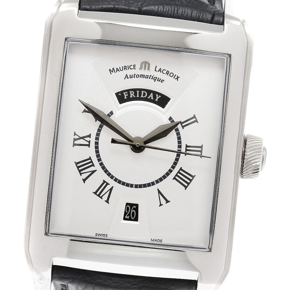MAURICE LACROIX Pontos Rectangular PT6137-SS001-11E Day date Silver Dial Automatic Men's Watch_935351