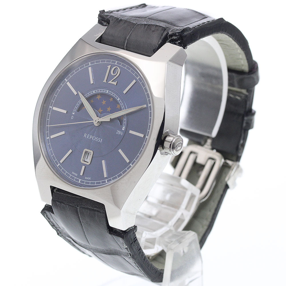 REPOSSI Ref.R8 Moon phase date Navy Dial Quartz Men's Watch_935361