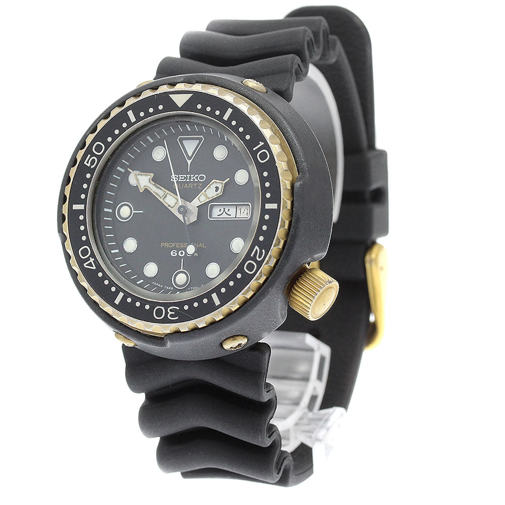 SEIKO Professional Diver 600m 7549-7000 Day date black Dial Quartz Men's_935422