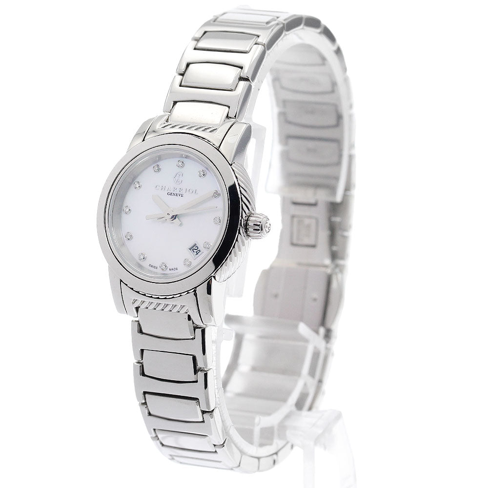 CHARRIOL Parisy P26 Date 12P Diamond White Shell Dial White shell Dial Quartz Ladies Watch_935481