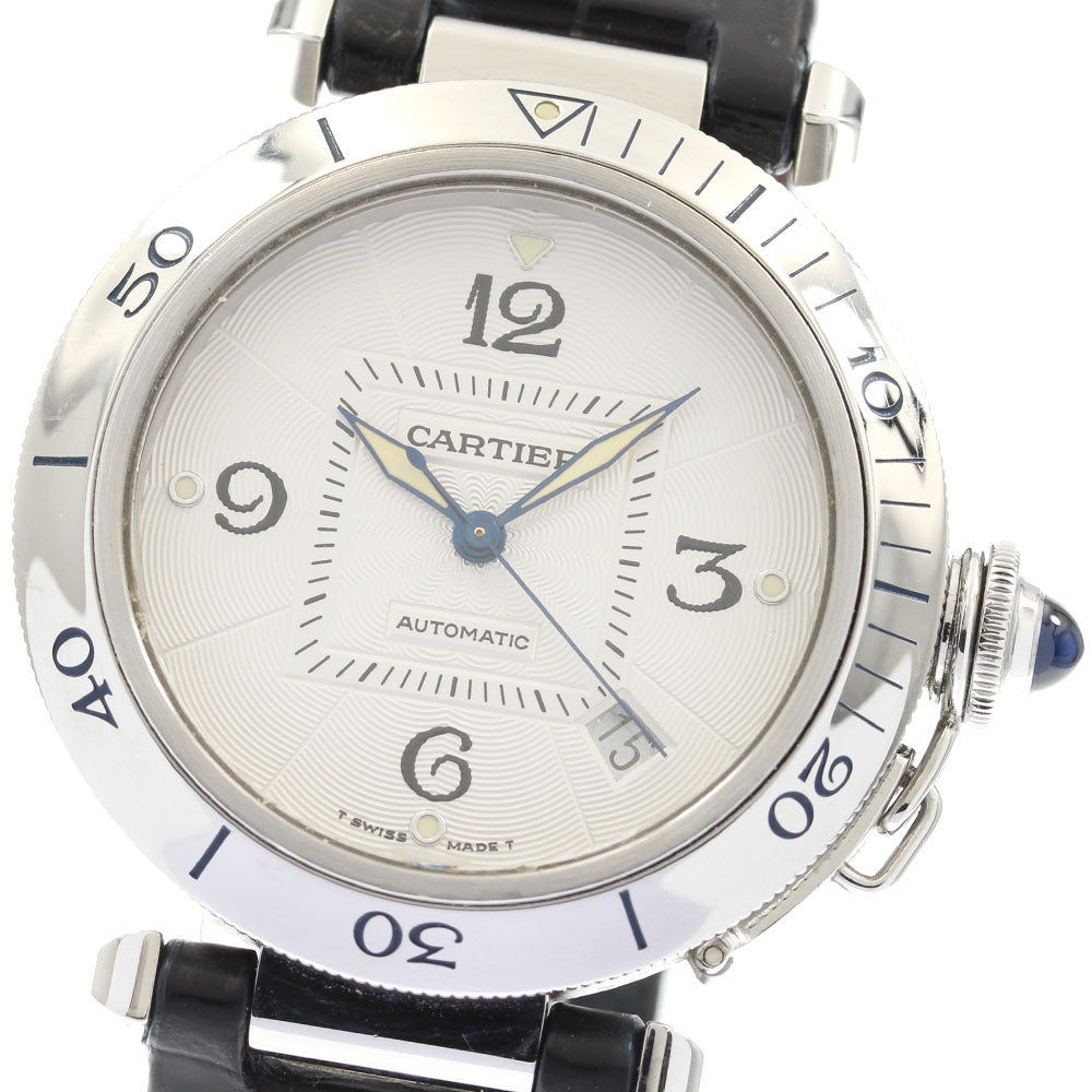 CARTIER Pasha 38mm W3103155 Date Silver Dial Automatic Men's Watch_935562