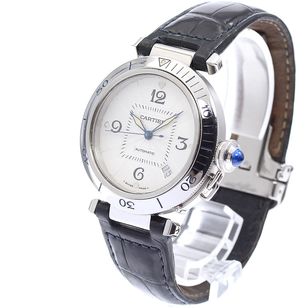 CARTIER Pasha 38mm W3103155 Date Silver Dial Automatic Men's Watch_935562