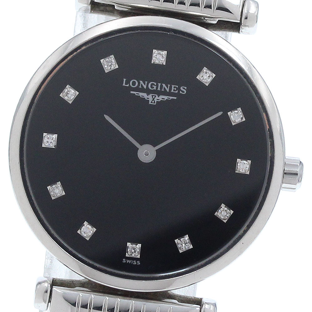 LONGINES Grand classic L4.209.4 12P diamond black Dial Quartz Ladies_935573