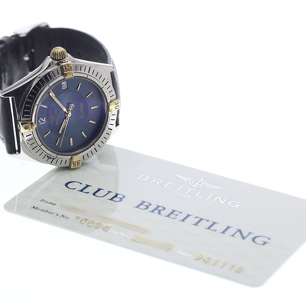 BREITLING Callisto B57045 Date Navy Dial Quartz Boy's Watch_935582
