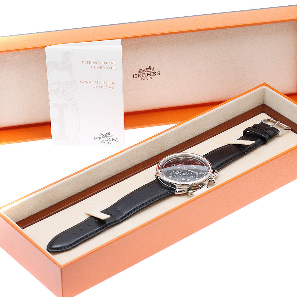 HERMES Arceau AR4.910a Date Chronograph black Dial Automatic Men's Watch_935681