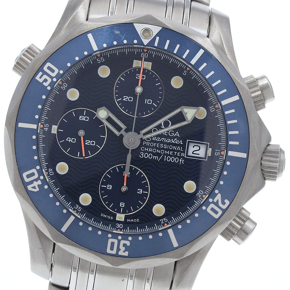 OMEGA Seamaster300 2298.80 Date Chronograph Navy Dial Automatic Men's_935750