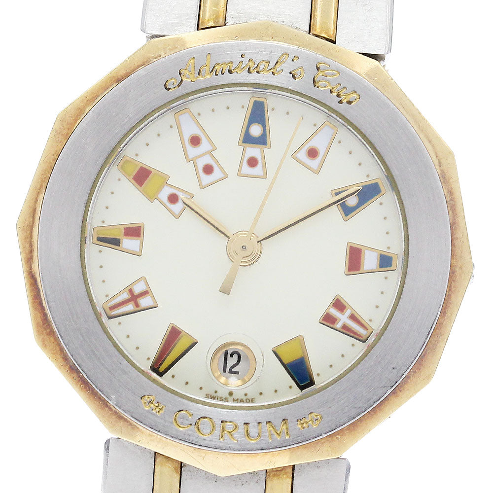 CORUM Admirals cup 39.610.21V52B K18YG 2 tone beige Dial Quartz Ladies_935763