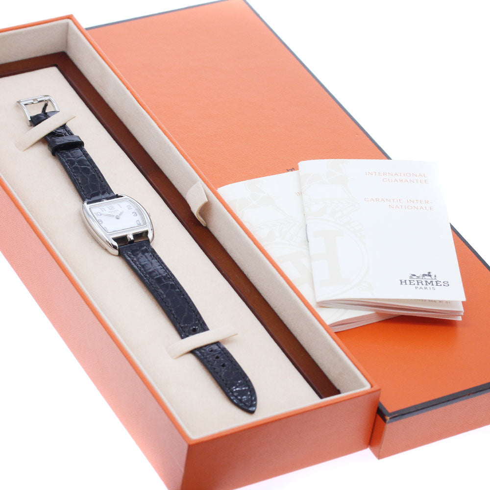 HERMES Cape Cod Tonneau CT1.210 white Dial Quartz Ladies Watch_935807