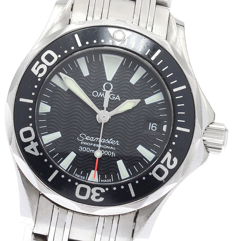 OMEGA Seamaster300 2282.50 Date black Dial Quartz Ladies Watch_935850
