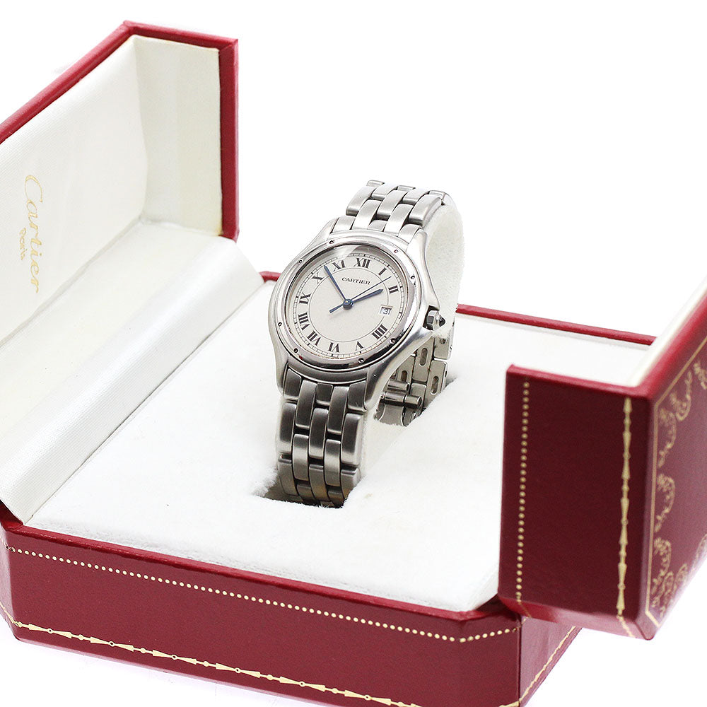 CARTIER PANTHERE Cougar LM Date Beige Dial Quartz Men's Watch_935919