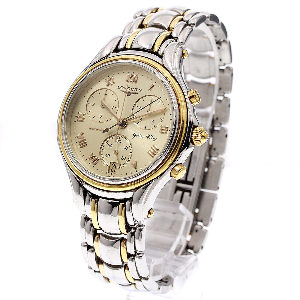 LONGINES Golden wing L3.610.5 Chronograph Gold Dial Quartz Men's Watch_936035