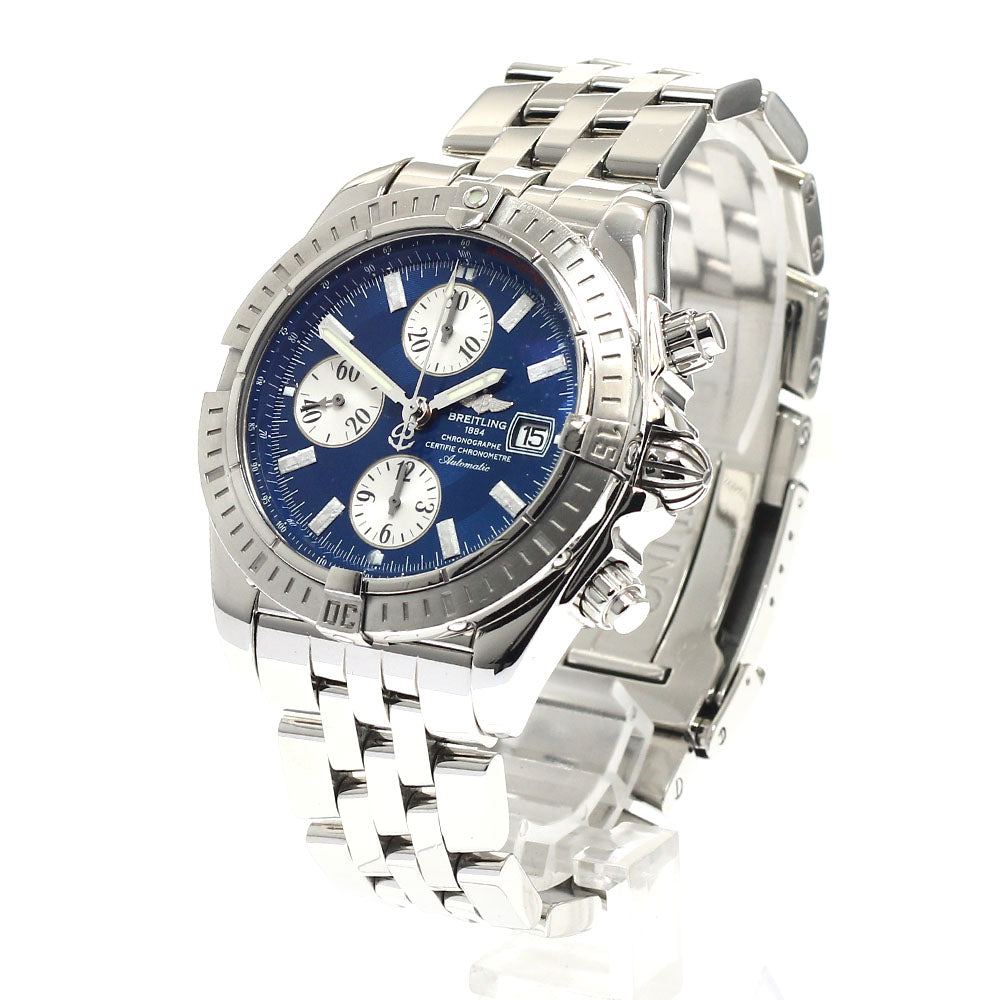 BREITLING Chronomat Evolution A13356 Date Chronograph Blue / Silver Dial Automatic Men's Watch_936077