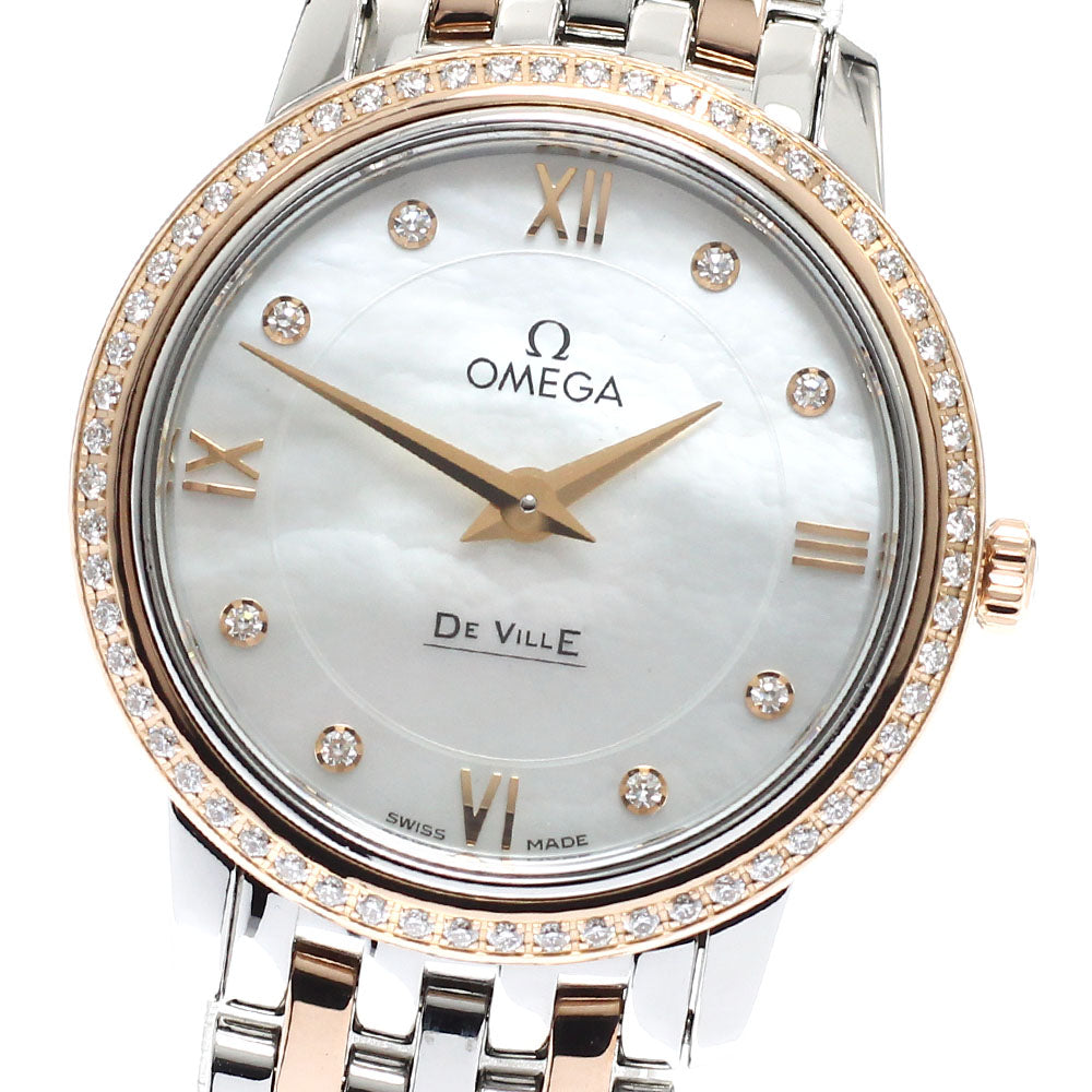 OMEGA De Ville 8P Diamond 424.25.27.60.55.002 Bezel Diamond White shell Dial Quartz Ladies Watch_936090