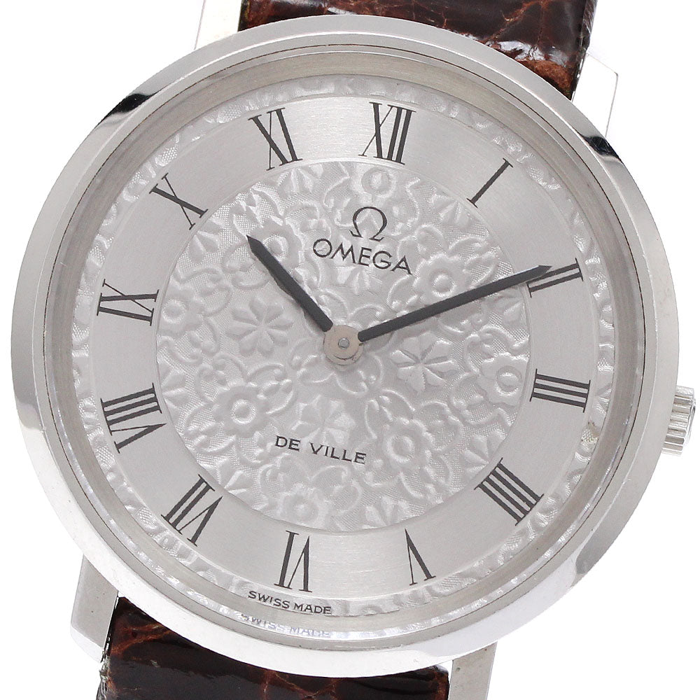 OMEGA De Ville Floral Vintage Silver Dial Hand Winding Men's Watch_936093