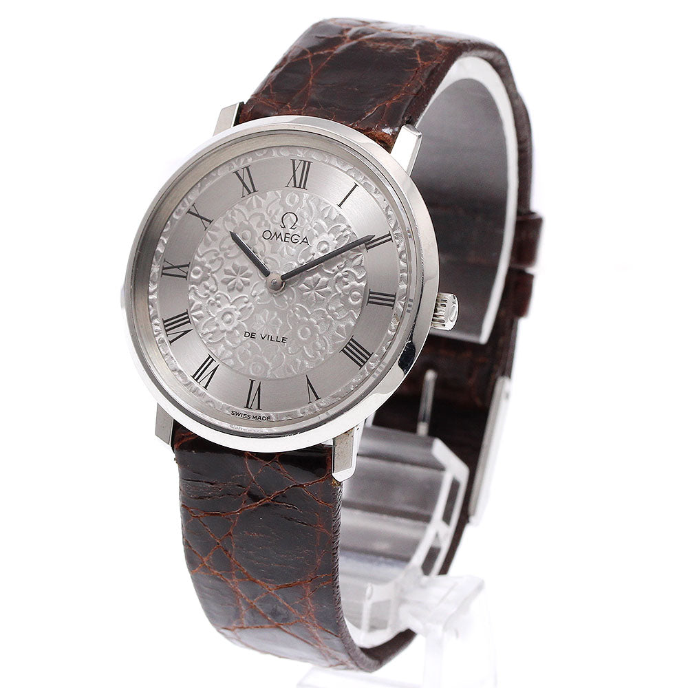 OMEGA De Ville Floral Vintage Silver Dial Hand Winding Men's Watch_936093
