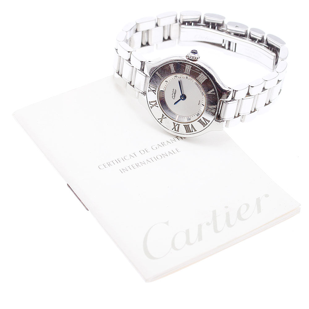 CARTIER Must21 Vantian W10109T2 Silver Dial Quartz Ladies Watch_936194