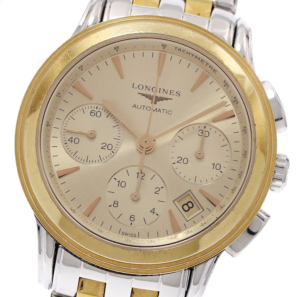 LONGINES Flagship L4.803.3 Chronograph Date gold Dial Automatic Men's_936231