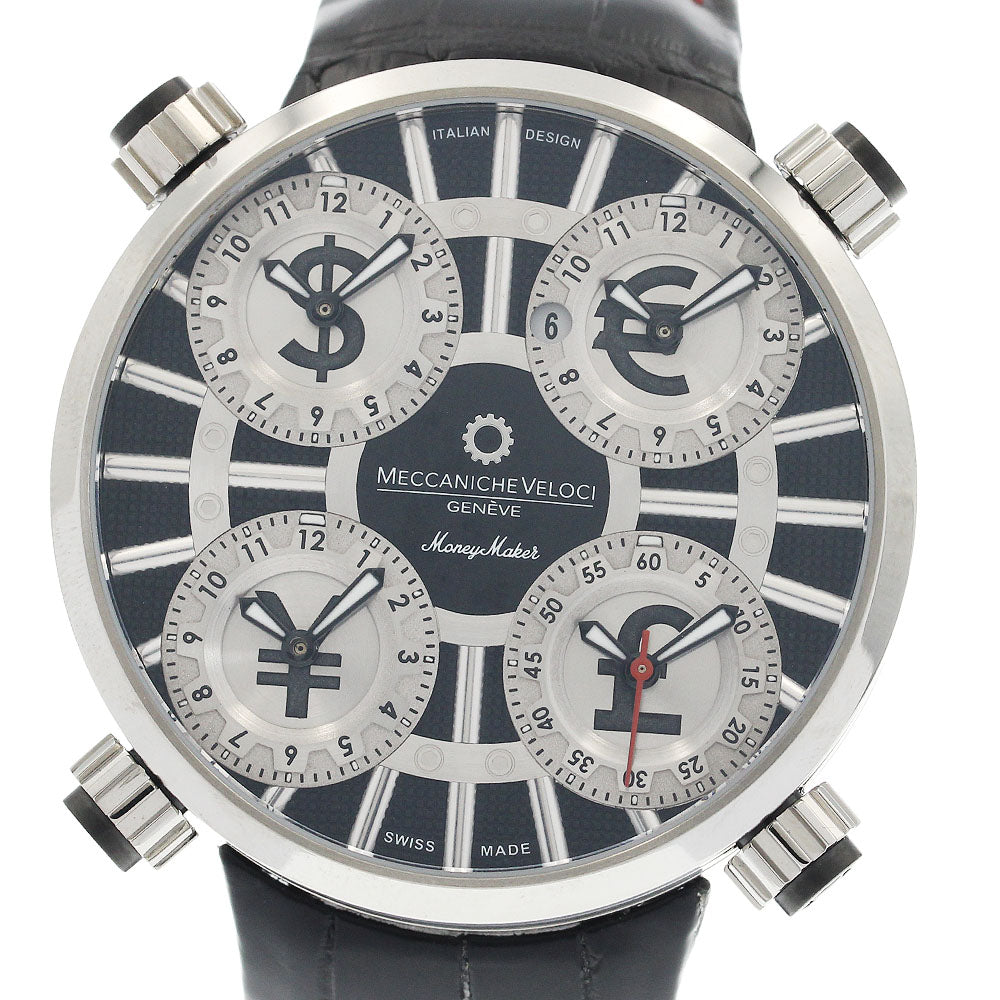 MECCANICHE VELOCI Quattrovalvole Moneymaker Black Date Silver / Black Dial Automatic Men's Watch_936283