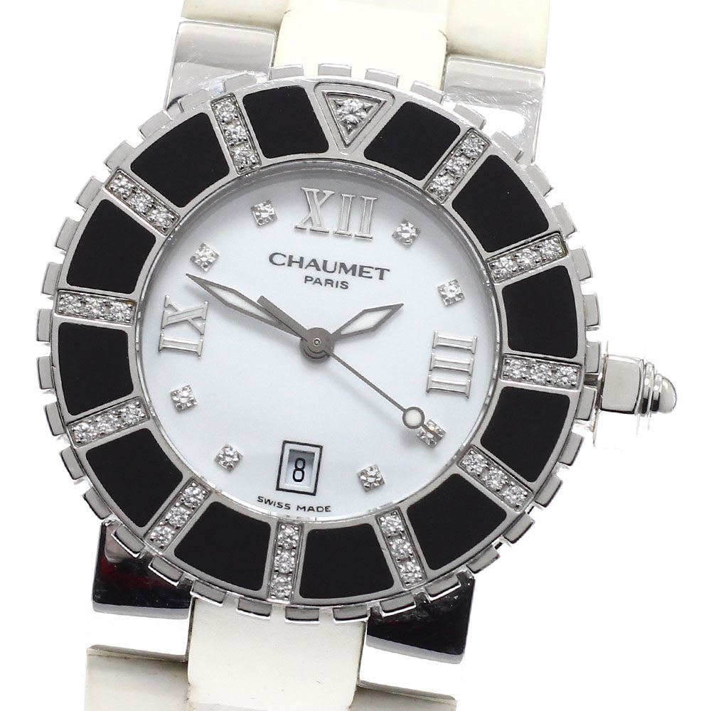 Chaumet Class One MM W0621M-24C date diamond bezel Quartz Ladies Watch_936290