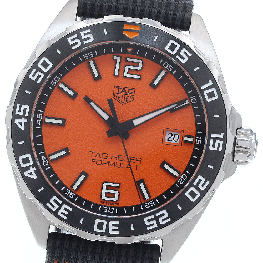 TAG HEUER Formula 1 WAZ101A Date Orange Dial Quartz Men's Watch_936314