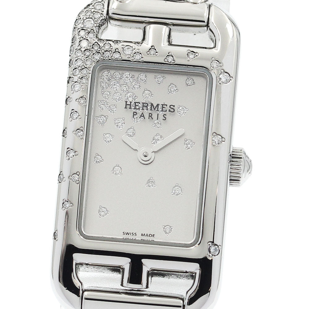 HERMES Nantucket Mini Jute de Diamant NA2.131 Silver Dial Quartz Ladies_936349