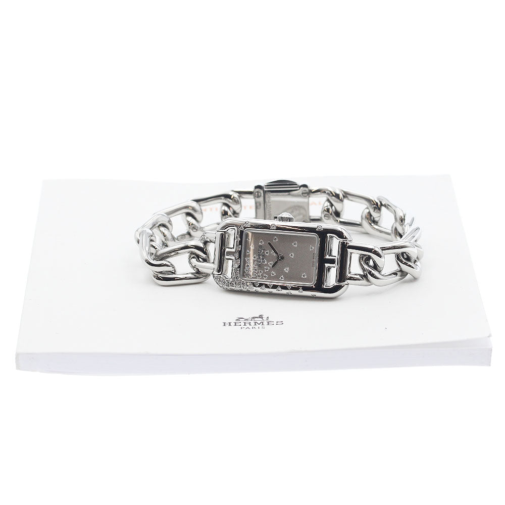 HERMES Nantucket Mini Jute de Diamant NA2.131 Silver Dial Quartz Ladies_936349