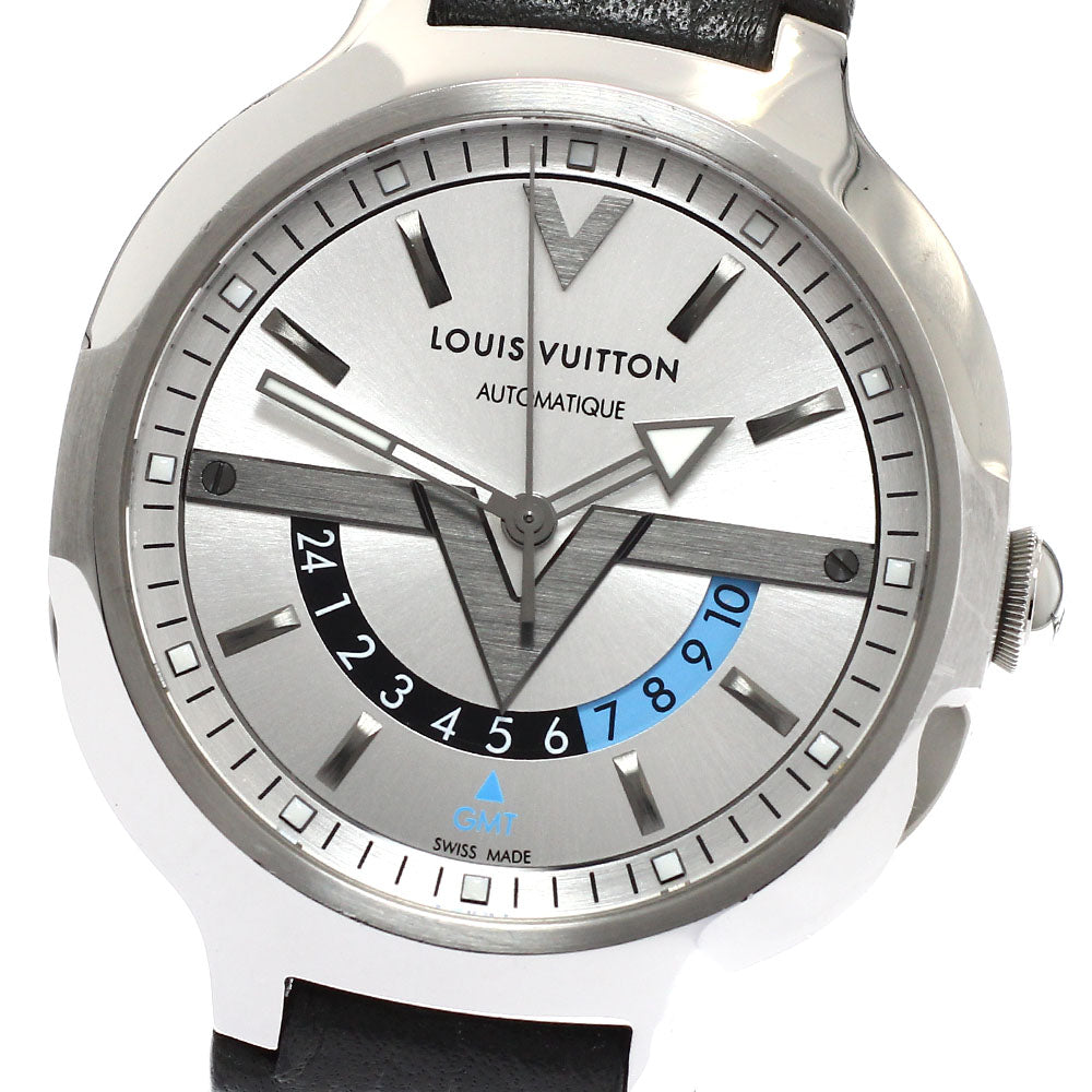 LOUIS VUITTON Voyager Q7D31 GMT Day & Night Silver Dial Automatic Men's Watch_936351
