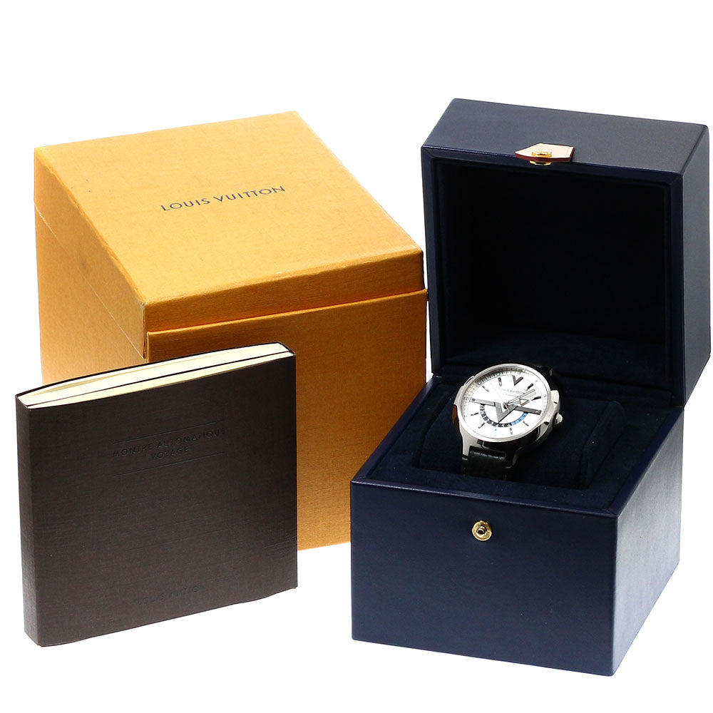 LOUIS VUITTON Voyager Q7D31 GMT Day & Night Silver Dial Automatic Men's Watch_936351